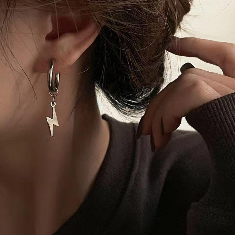 Серьги-подвески с молнией для женщин и мужчин, титановые стальные серьги-кольца золотого цвета, хип-хоп, панк, ювелирные изделия, подарок на день рождения