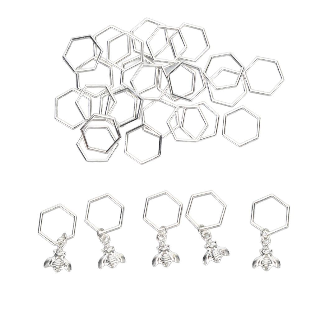 30Pcs Hexagonal Shape Knitting Stitch Markers Knitting Craft Tools Weaving Craft Projects