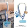 Women's Cotton Woven Phone Lanyard with Star Bell Charm and Dopamine Design