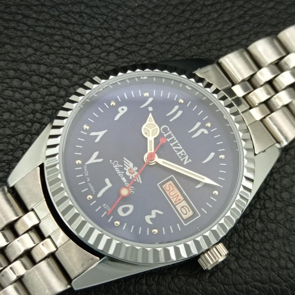 ВИНТАЖНЫЕ АВТОМАТИЧЕСКИЕ ЧАСЫ CITIZEN 8200 ВОССТАНОВЛЕННЫЕ ЯПОНИЯ МУЖСКИЕ С СИННИМ ЦИФЕРБЛАТОМ a446832-1