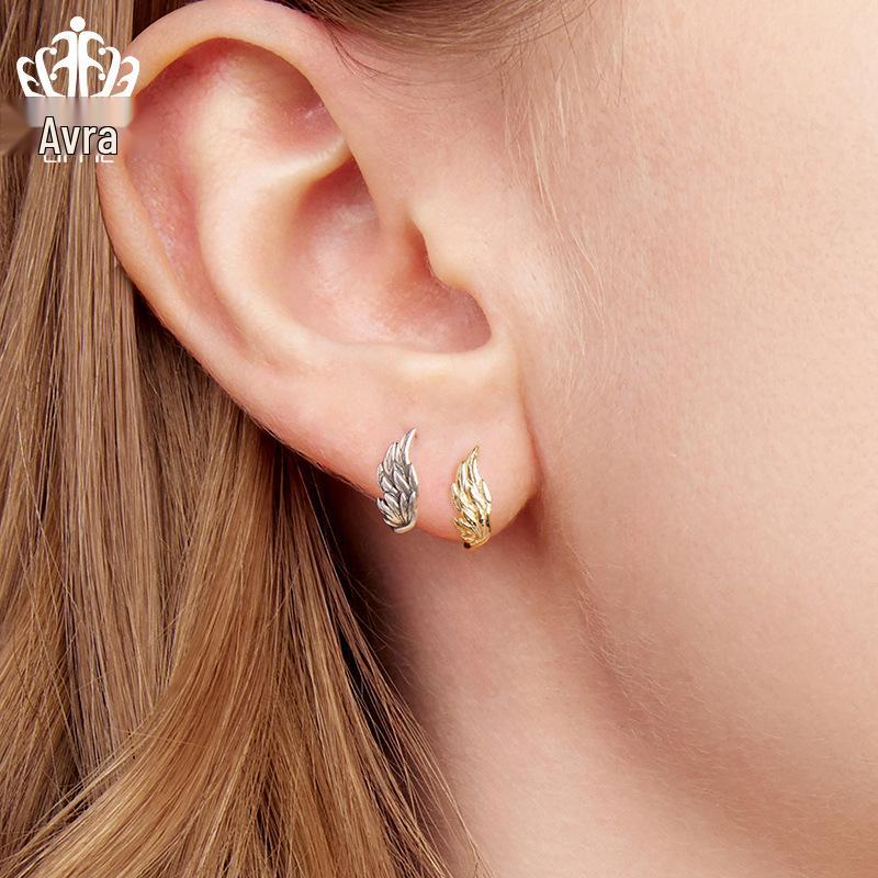Изысканный Ear Cuff с перьями Aifule: Модные серьги из стерлингового серебра 925 пробы, оксидированный стиль, для женщин