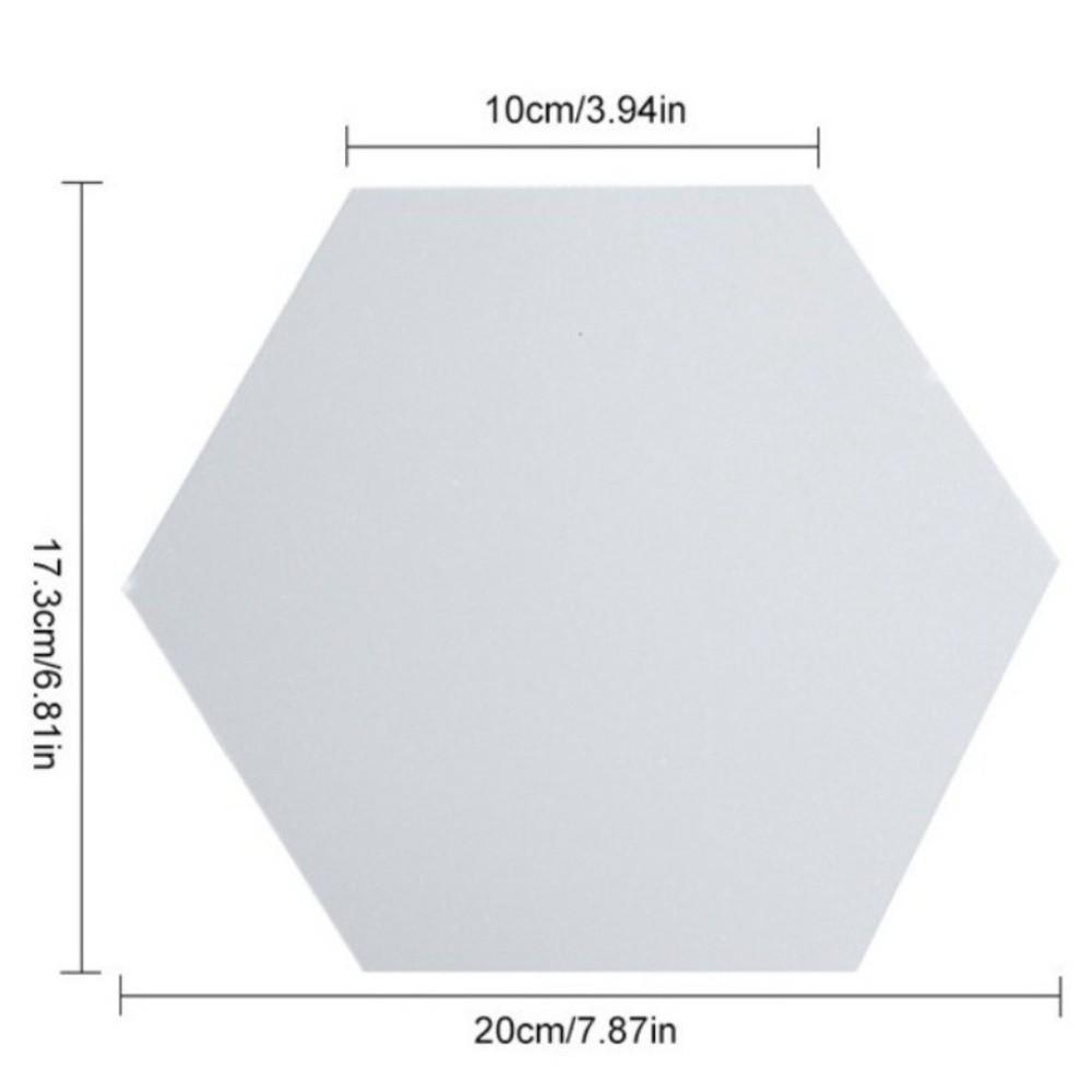 12 Pcs Self Adhesive Hexagon Wall Mirror Sticker Silver Self Adhesive Wall Decal Sofa Backdrop