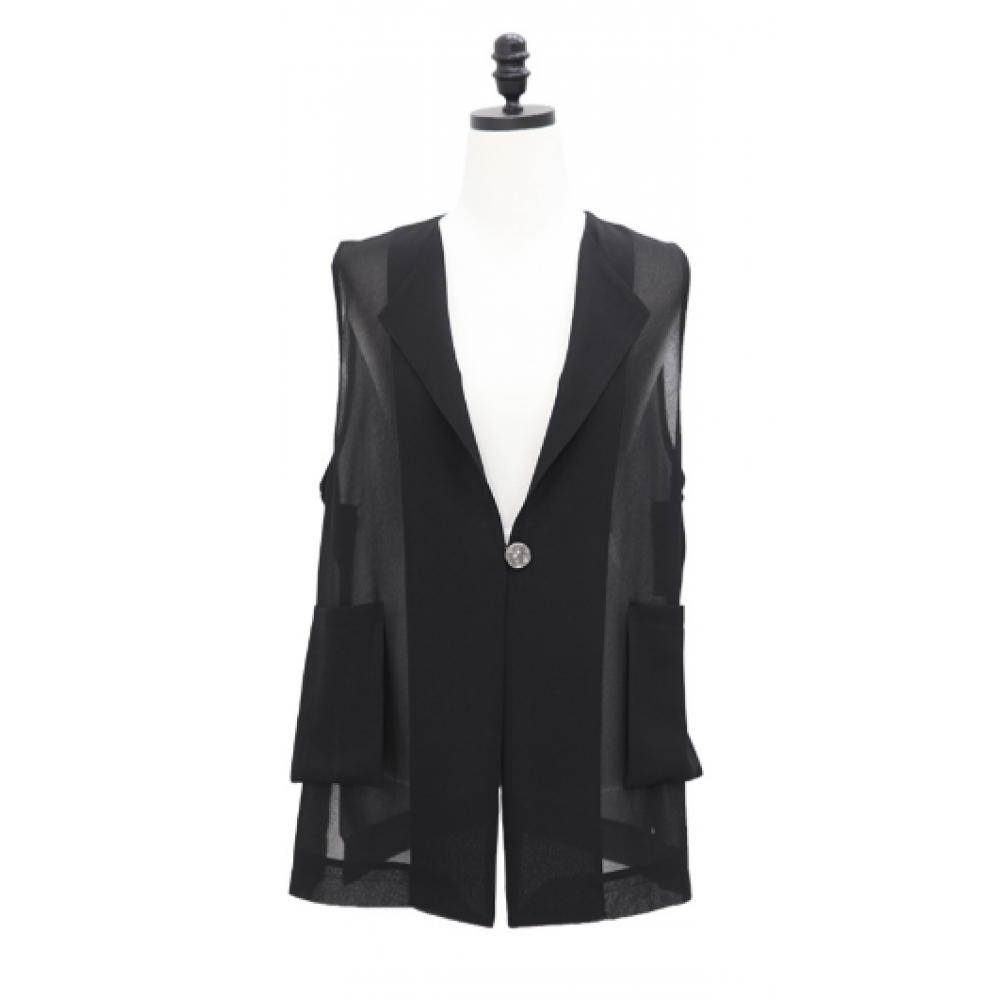 Shiz Madam Modern Sheer 3d Pocket Vest J31821