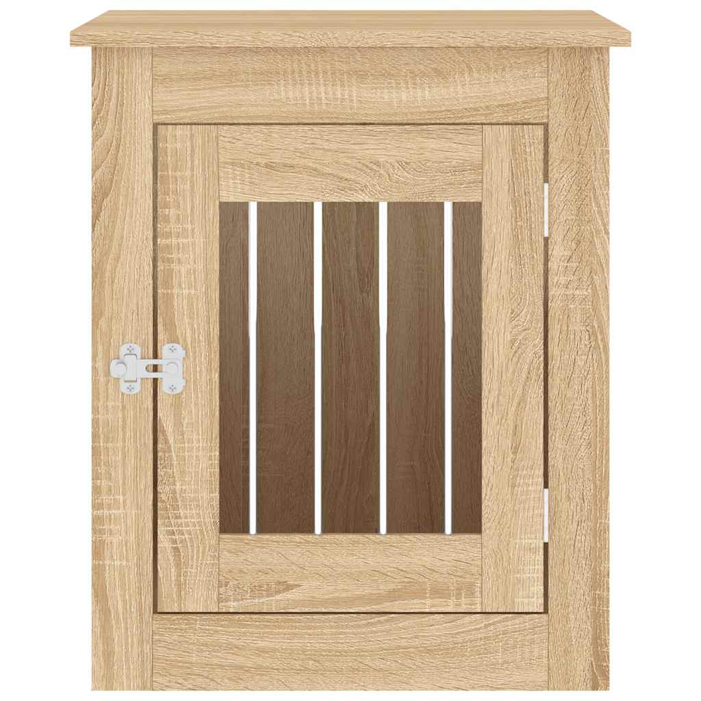 Furniture Style Dog Crate in Sonoma Oak Finish 55 x 75 x 65 cm Engineered Wood