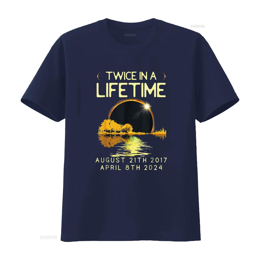 Solar Eclipse T Shirt Twice in Lifetime April 08 2024 Black vintage Washed graphic fashion Comfortable Top For Everyday Wear