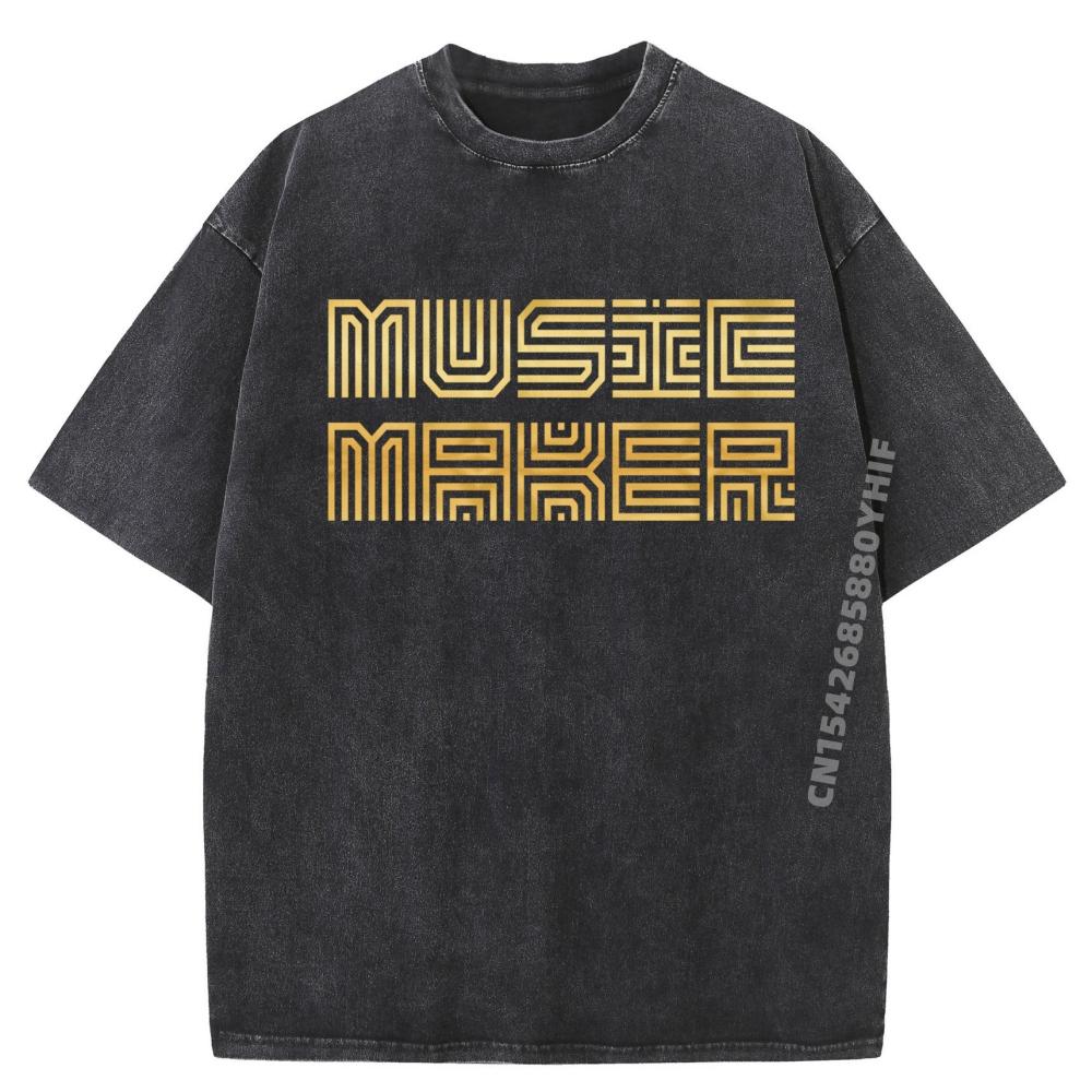 Music Maker Music Production Audio Engineer Producer Camisetas Mens Gifts Printed Tees Mens Breathable Washed Shirt