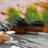 Covered Bridge Ornaments, Miniature Covered Bridge Model, Simulated Small Antique Architectural Model Landscape Ornament For Bonsai Decor