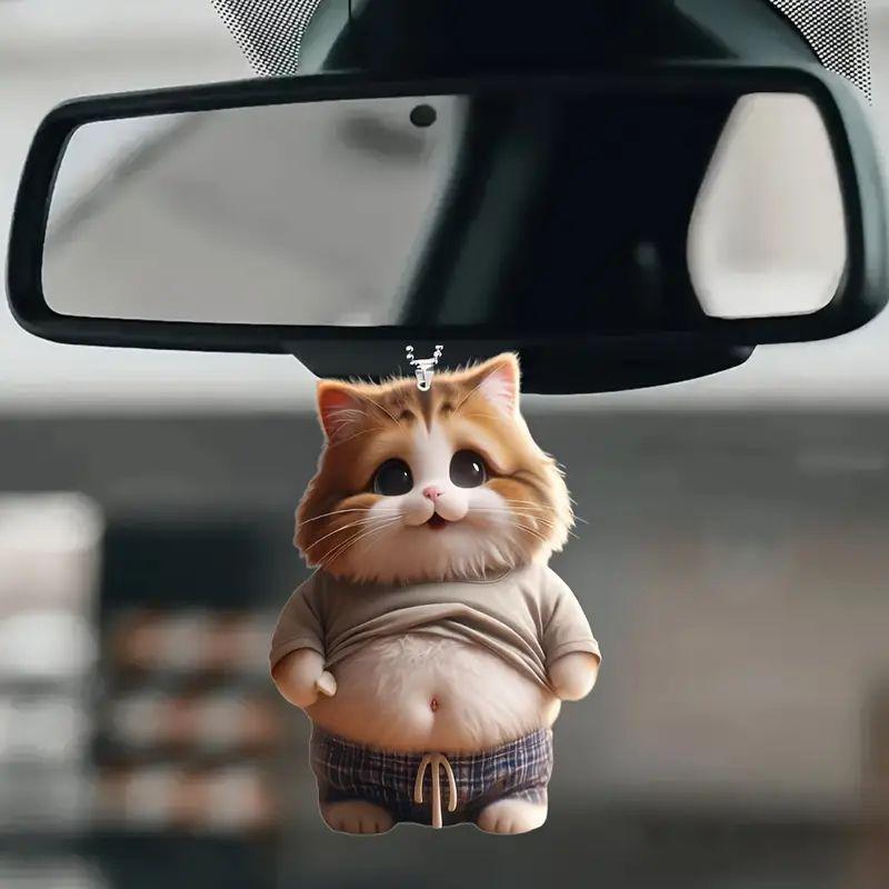 Новый акриловый плоский 2D милый кот кошка подвеска подвеска автомобильная подвеска брелок