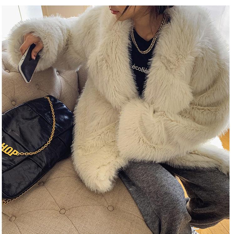 Женская шуба из искусственного меха Toka hair, средняя и длинная, с воротником-стойкой, свободная, корейская версия, куртка из искусственного меха