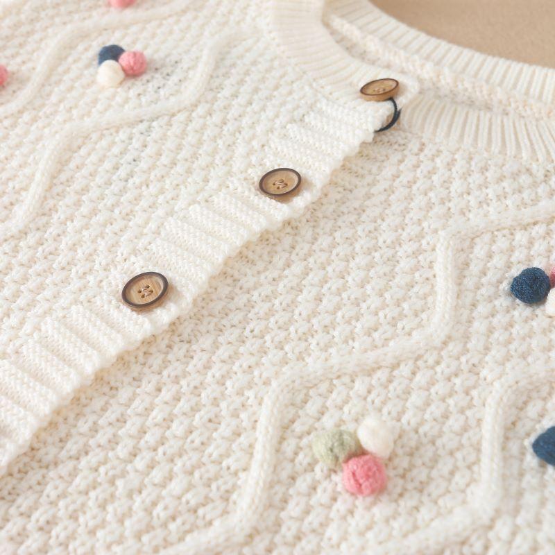 Детский свитер, осеннее пальто, вязаная одежда для маленьких девочек, вязаные милые кардиганы с длинными рукавами для девочек, хлопковые свитера для детей