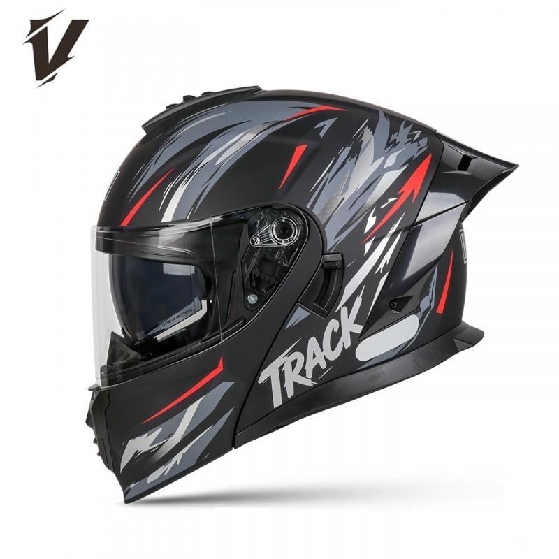 Full Face Motorcycle Helmet Flip-Up Modular Dual Lens DOT CCC Certified All Season Adult Unisex ABS
