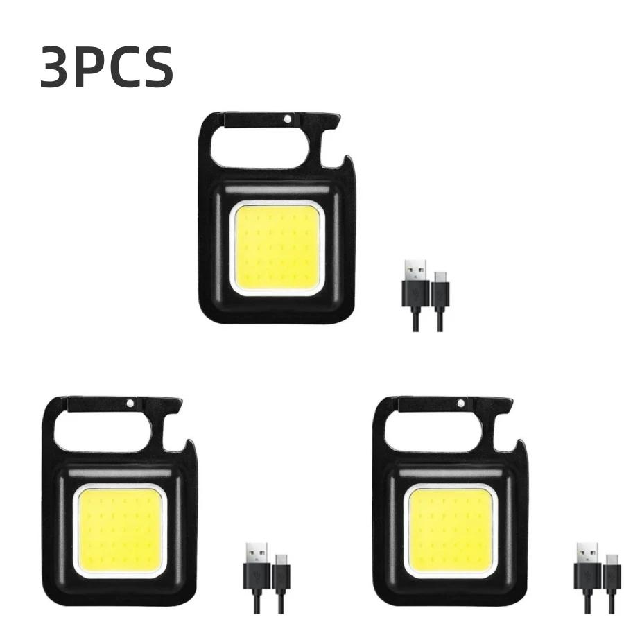 Super Bright Mini COB Keychain Portable light Flashlight Portable Lamp with Magnet USB Charging Waterproof Lighting Camping Lamp