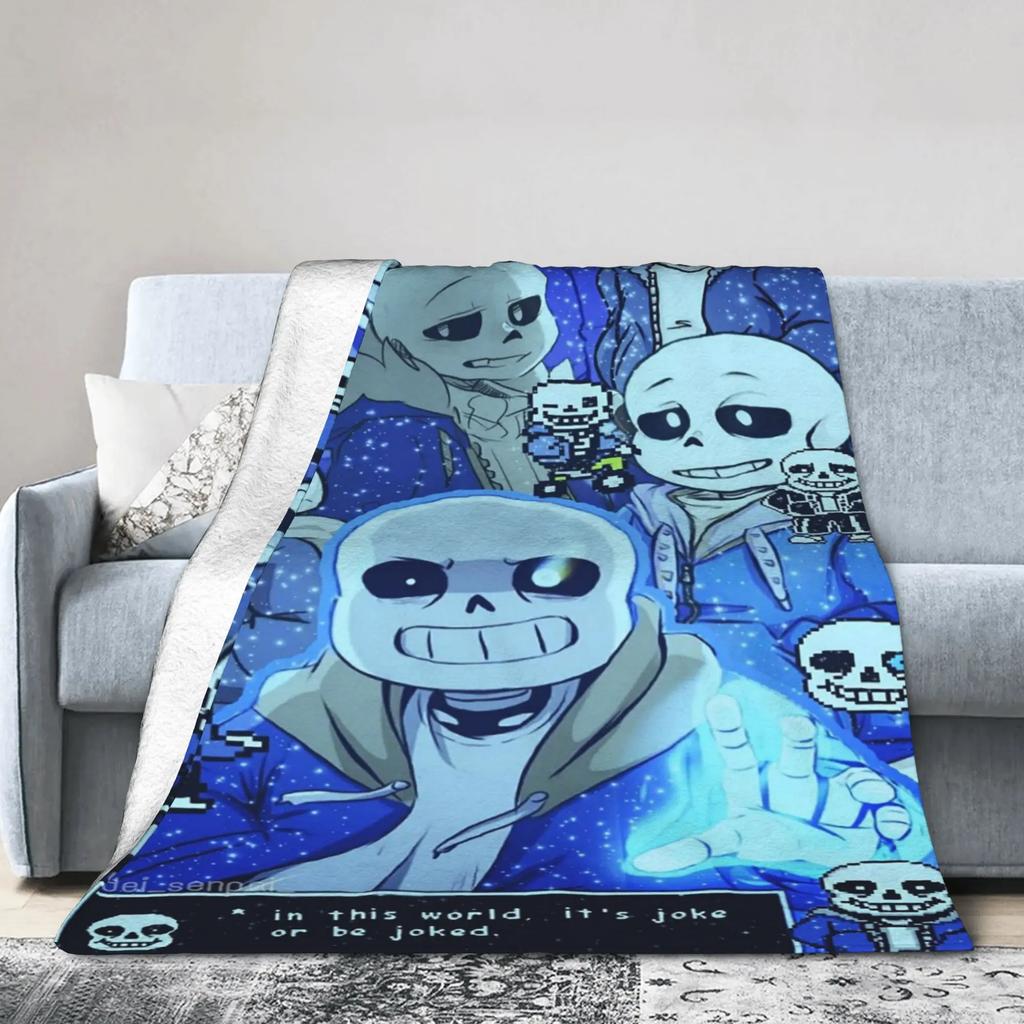 Покрывало-одеяло с принтом из игры Undertale Sans, фланелевое, мягкое, для кровати, покрывало
