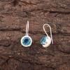 Серьги с голубым топазом Swiss Blue Topaz Gemstone Earring, 925 Solid Sterling Silver Earrings Jewelry Handmade Earrings, Silver Jewelry For Gift