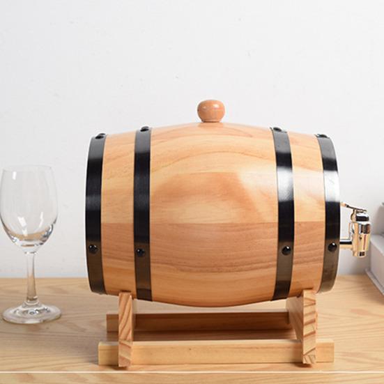 Дубовая бочка для вина 1/1,5/3 л с подставкой, винтажная бочка для выдержки виски, диспенсер, деревянная бочка