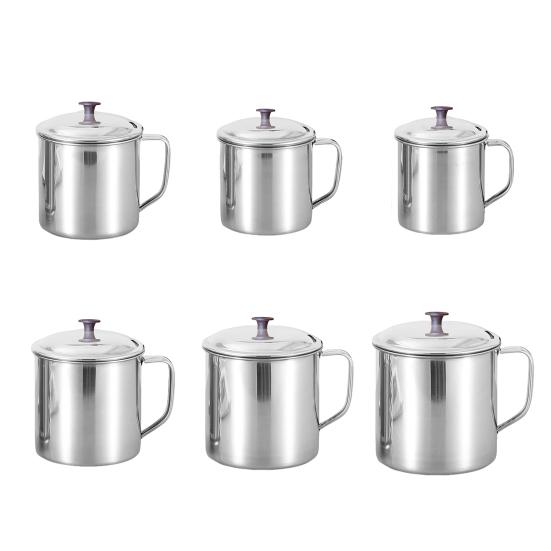 Кружка из нержавеющей стали с крышкой, походная кофейная кружка, изолированная чайная кружка для путешествий, небьющаяся металлическая кружка для сока