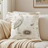 Heron Slate Blue Bird Pillow Case Breathable Organic Short Plush Cushion Covers Machine Washable WrinkleResistant Soft Durable