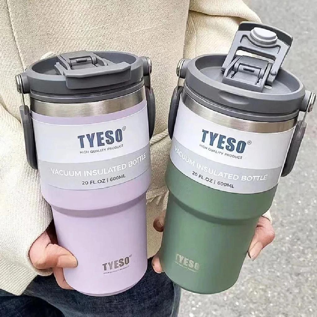 TYESO Большая емкость Нержавеющая сталь Термобутылка Автомобильная кружка для кофе Сохраняет холод и тепло Термокружка Спортивная бутылка для воды Термос