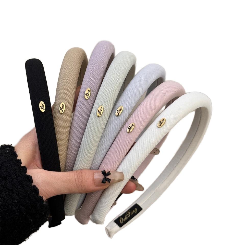 Autumn Winter 2024 Korean Style High Crown Macaron Color Headband for Women New Fashionable High-End Feel Hairband