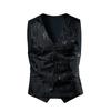 Men's Spring V-neck Patterned Business Vest Youth Casual Single-breasted Suit Vest