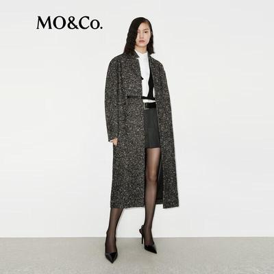 МО&Ко. Женское длинное пальто свободного кроя со смесовой шерсти с поясом