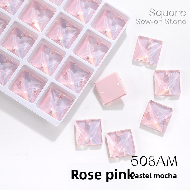 LIUHUO Bulk Package Sewing Gemstones 22mm16mm14mm12mm Square Crystal AB Glass Flat Colorful Back Sew on Rhinestone for Clothing