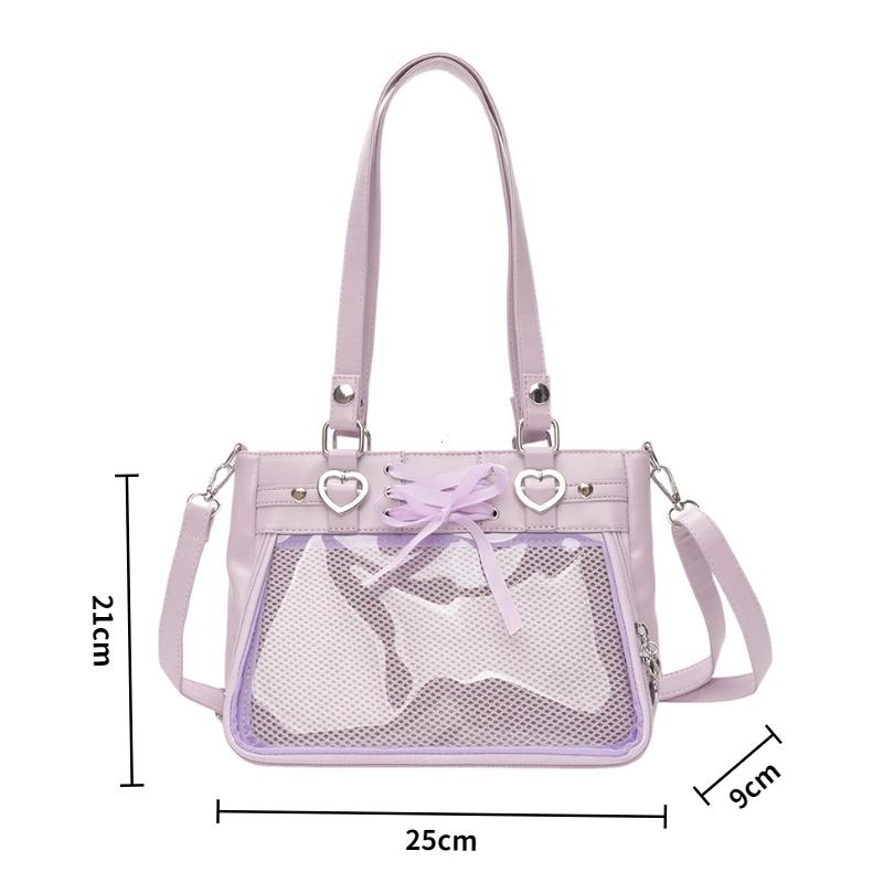 Spicy Girl Cool Ita Bag Large Capacity Transparent Pain Layer Crossbody Bag Love Chain Ulzzang Shoulder Bag Handbag