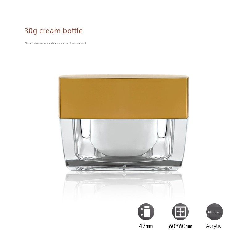 [5g10g15g20g30g50g Black Cover Square Bottle] Classic Acrylic Cream Spray Bottle Subpackaging Empty Bottles