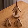 Деревянные подставки для горячих блюд, набор подставок в форме дерева, специальная текстура, подставка под горячее, 4 треугольных коврика + 1 подставка, многофункциональная кухня