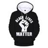 Черные толстовки с 3D принтом Lives Matter, толстовки для мужчин и женщин, пуловер с длинными рукавами, повседневная модная одежда для мальчиков и девочек