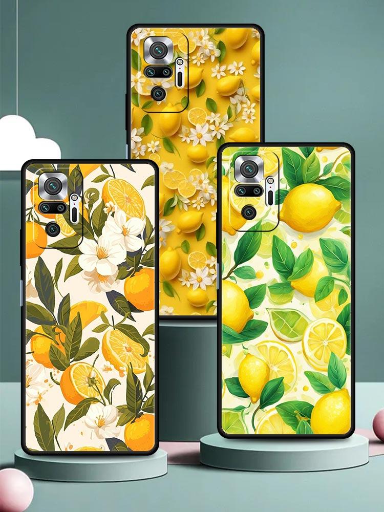 Summer Fresh Fruit Lemon Print Phone Case Cover for Redmi 14C 10C Note 15 14 13 12 10 11 K40 Pro Plus Soft TPU Shockproof Fundas