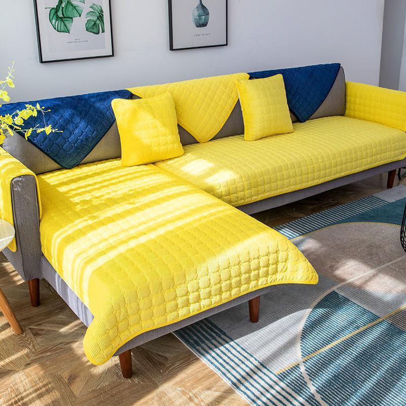 Вельветовая диванная подушка с однотонной окантовкой, современная минималистичная универсальная диванная подушка для гостиной