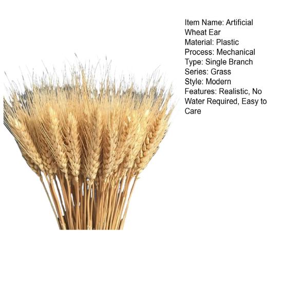 100 шт., искусственный пшеничный початок со стеблем, реалистичный, не увядающий, без полива, реквизит для свадебных фотографий, в помещении, на открытом воздухе, для дома, офиса, сада, сексуальная одежда для взрослых