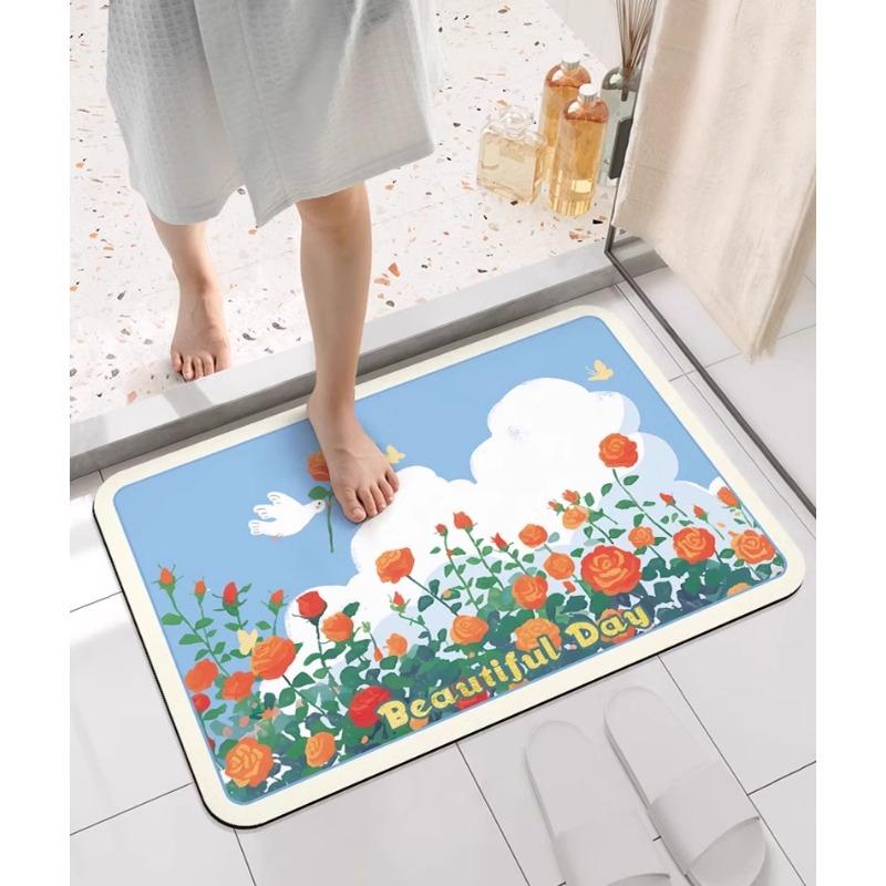 Итальянский коврик для пола в ванной, быстросохнущий коврик для ног из диатомовой грязи, туалет, туалет, коврик у двери туалета, впитывающий нескользящий ковер