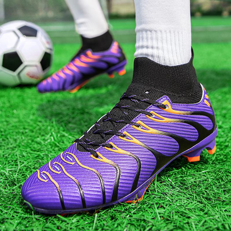 Teenagers Professional Soccer Shoes Purple Tf/Fg Futsal Sneakers Man Non-Slip Wear-Resistant Football Boot Men Zapatilla Futbol