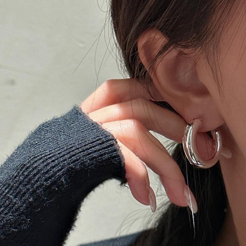 925 Sterling Silver Vintage Earrings For Women Trendy Simple Round Earring Jewelry Prevent Allergy Party Accessories