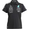 X Mercedes-Amg Petronas F1 Team Ss25 Модная Мягкая Универсальная Полоскатая Удобная Футболка Поло с Коротким Рукавом Женские топы Черный JX0759
