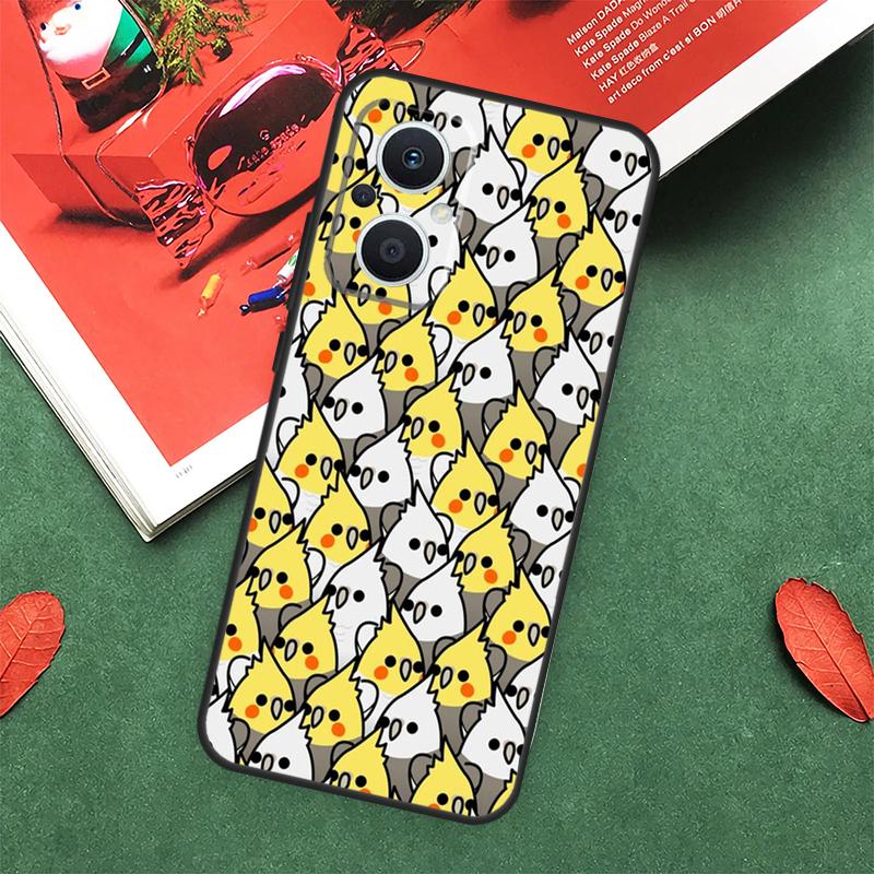Cartoon Cockatiel Collage Case For OPPO Reno 13F 14F 12F 11F 12 11 10 14 Pro 8T 8 Lite OPPO Find X9 X8 X6 X5 Pro Cover
