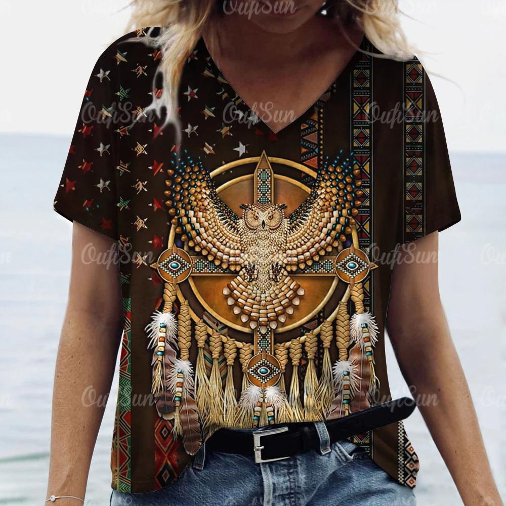 Винтажные женские футболки с 3d винтажным принтом Harajuku, модная верхняя одежда с v-образным вырезом и короткими рукавами, женская футболка для женской одежды