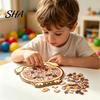Kids Learning Puzzle Wooden Animal Jigsaw Puzzle, Pig Rabbit Theme Difficult Game Challenge Game, Adults Toy for Desk Decoration