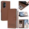 Happy Heart Pattern Magnetic Closure Vegan Leather Phone Case with Wrist Strap For Huawei Mate 60