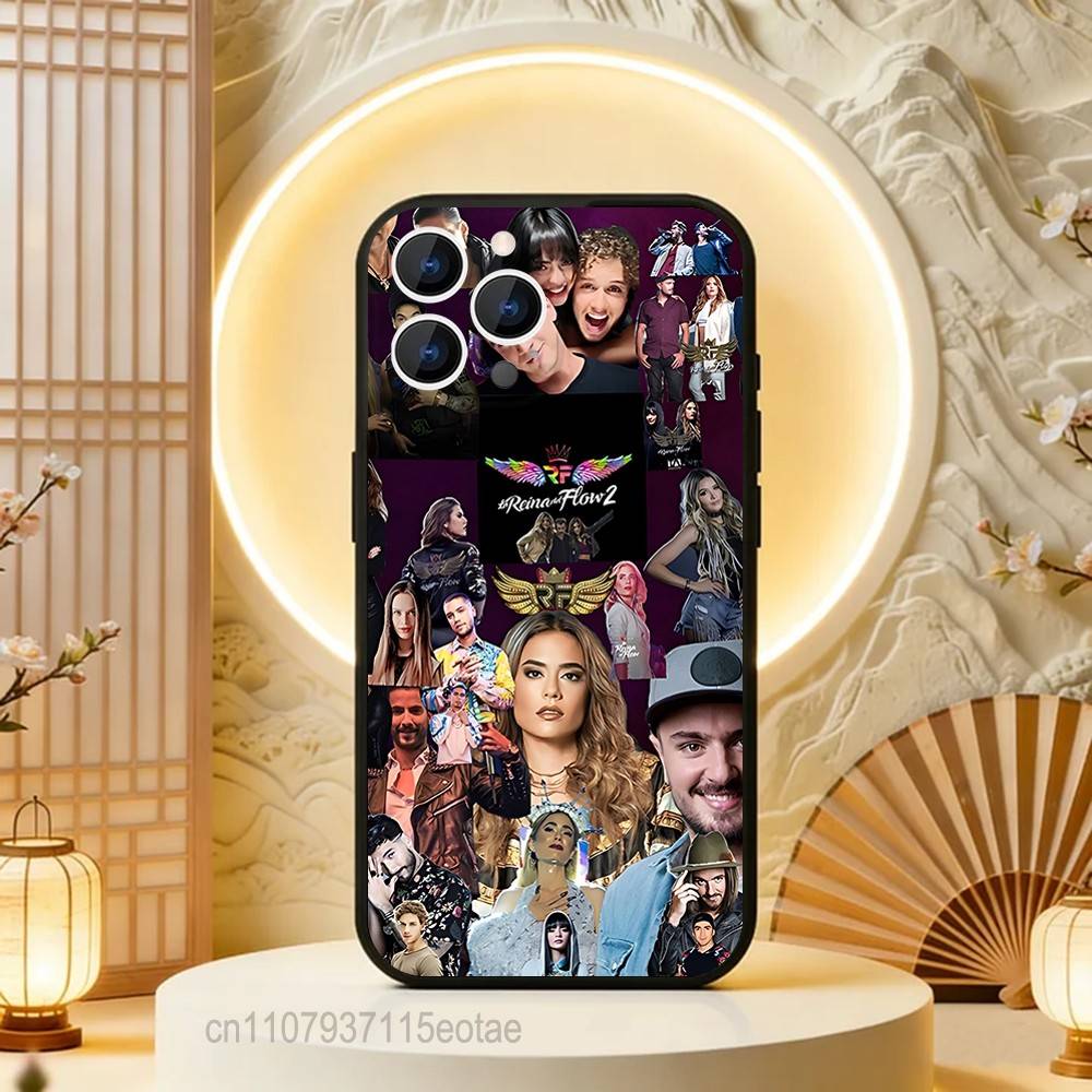 Queen of Flow La Reina Del Flow Phone Case Silicone Soft For IPhone 16,17,15,11,13,12,14,Mini,Pro,Max,Plus,Air,E Black