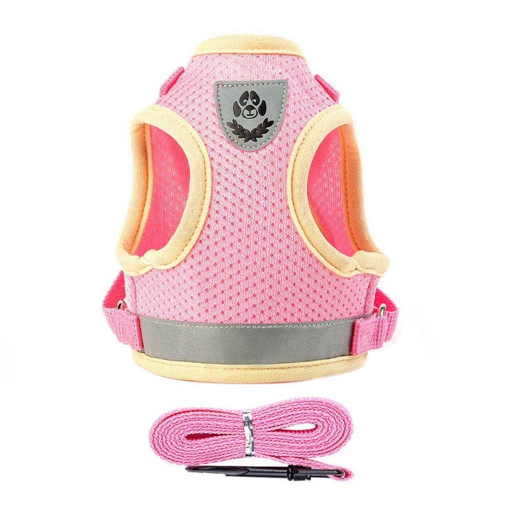 Светоотражающая шлейка и поводок для щенков, мягкие ремни для груди, сетчатый жилет для собак, для прогулок