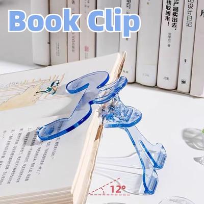 Прозрачный пластиковый зажим для книг с подставкой, помощь для чтения, фиксированный держатель для книг, папка, скрепки для бумаги, закладки, канцелярские товары, школьные принадлежности