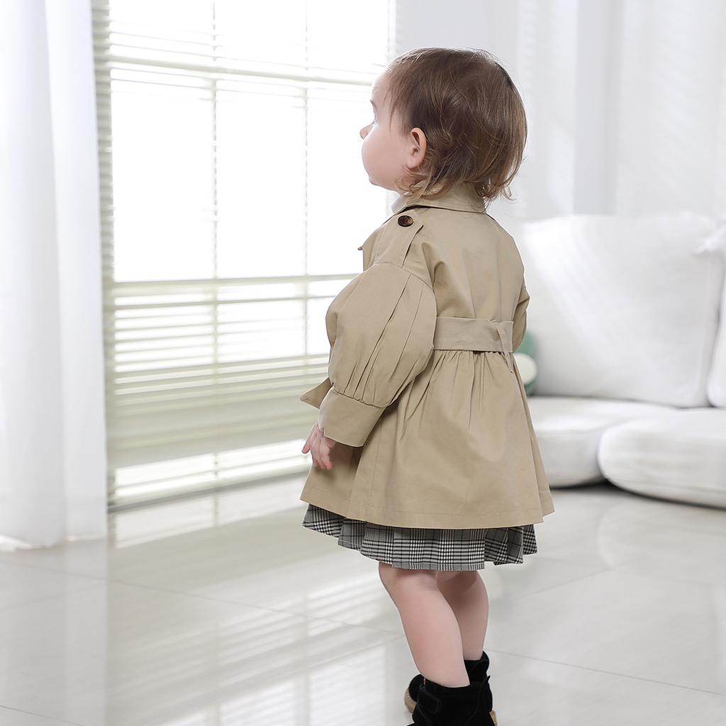Children's Clothing Girls' Coat Kids Jacket Children's Spring Autumn Korean Style Cute Long Trench Baby Girls Windbreaker