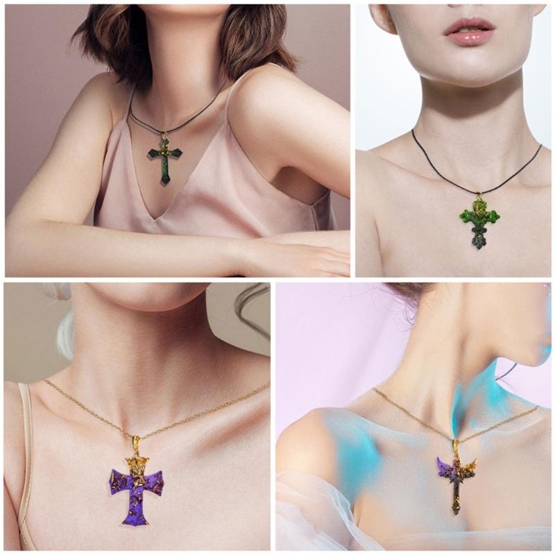Diy Crystal Epoxy Mold Earrings Necklace Mold Pendant Decoration Various Styles Cross Irregular Mirror Silicone Mold