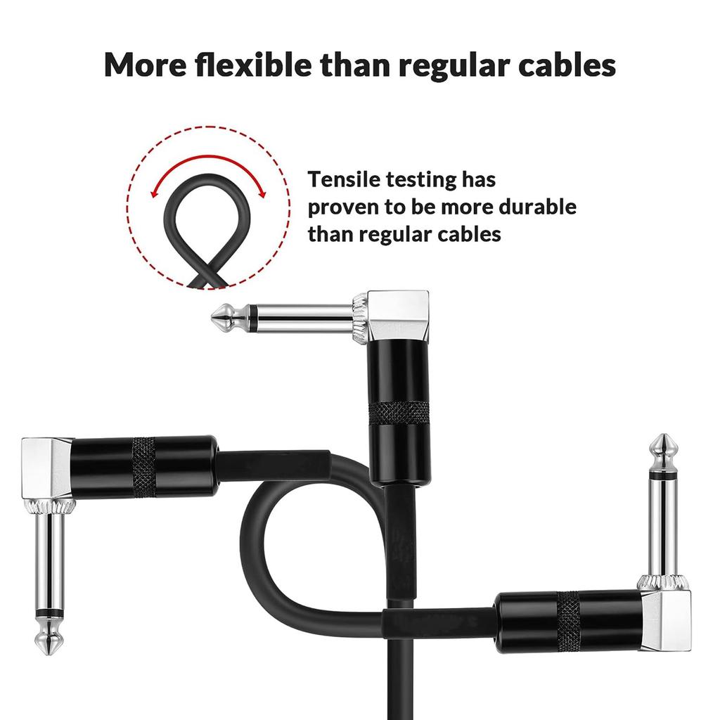 45cm Patch Cable for Guitar Effector Black Type Plug Effector Cable Set of 2 L-S (18in/45cm)