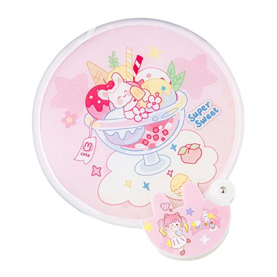 Прекрасное круглое украшение с различными узорами, жаркое лето, охлаждающий детский складной вентилятор, товары для дома