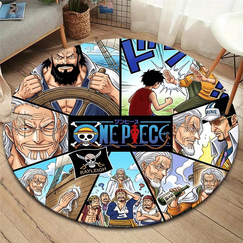 One Piece Poster Round Area Rug Carpet Rug For Living Room Bedroom Sofa Playroom Decor Nonslip Floor Mat