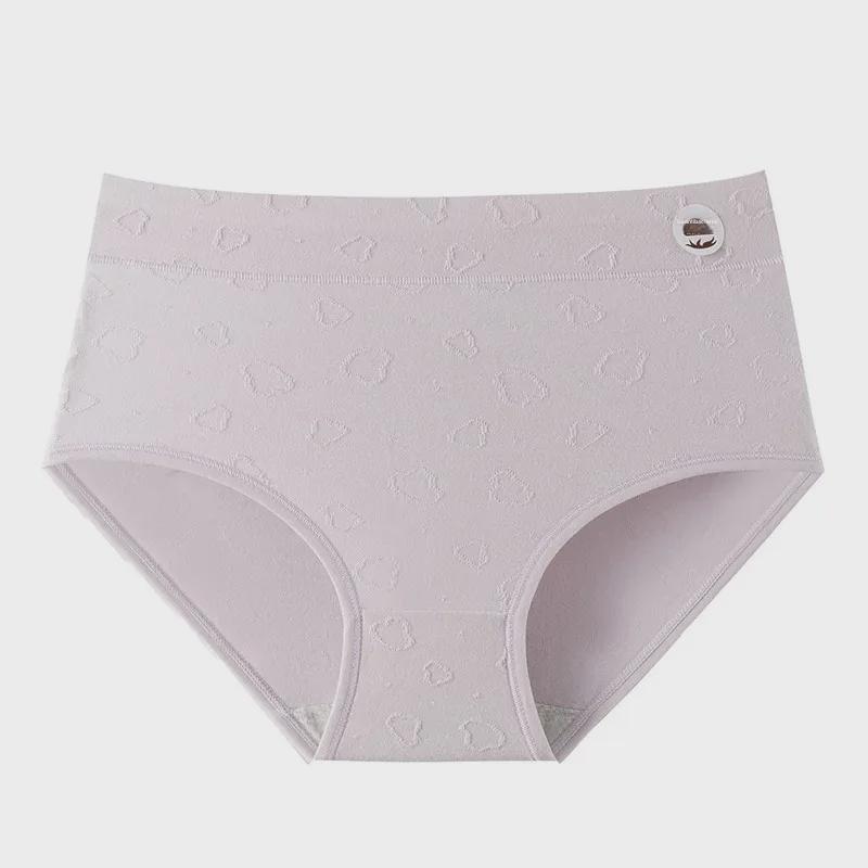 Женское хлопковое нижнее белье с высокой талией и антибактериальной промежностью 5A — большой размер, бесшовное и удобное